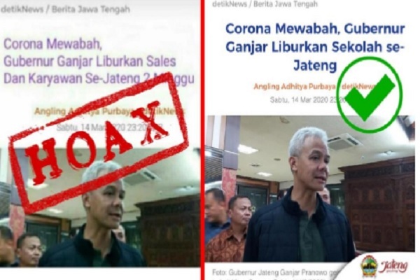 Gegara Corona, Berita Hoax Mewabah di Jawa Tengah
