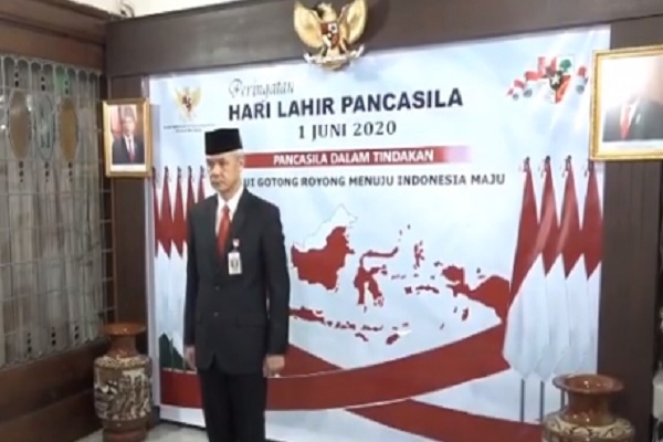 Gubernur Jateng Upacara Hari Pancasila Virtual Bareng Presiden Jokowi