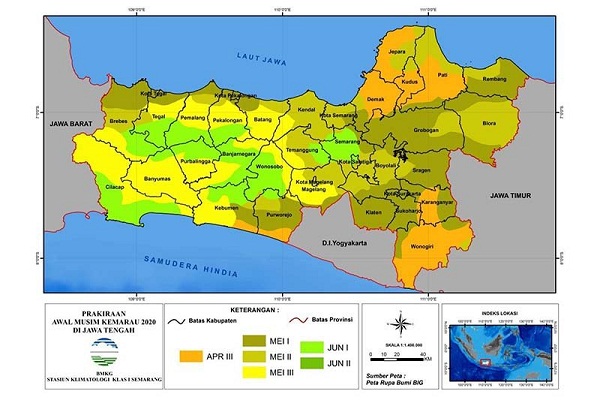 Baru 70% Wilayah di Jateng Masuki Kemarau