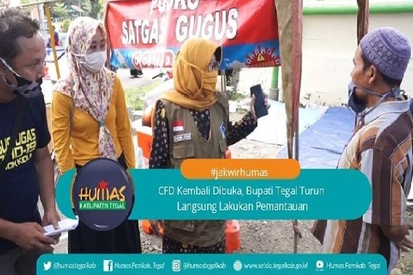 CFD Slawi Kembali Buka, Pedagang Didatangi Bupati Tegal