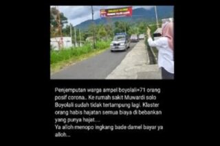 Foto yang beredar di Whatsapp soal 71 pasien positif Boyolali yang dibawa ke RSUD Moewardi [hoax]. (Semarangpos.com-Istimewa)