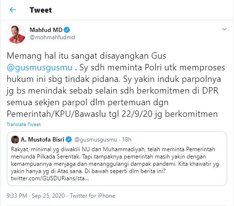 Polisi Dituding Tak Berani Bubarkan Konser Dangdut di Tegal, Begini Komentar Mahfud M.D.