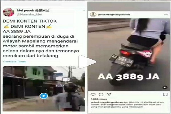 Pamer Celana Dalam di Atas Motor di Jalanan Magelang, Sosok Perempuan Ini Ternyata Laki-Laki