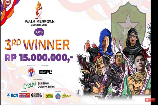 Tim Esports Binus University Juara Piala Menpora 2020, SMA Institut Indonesia Semarang Rebut Juara 3