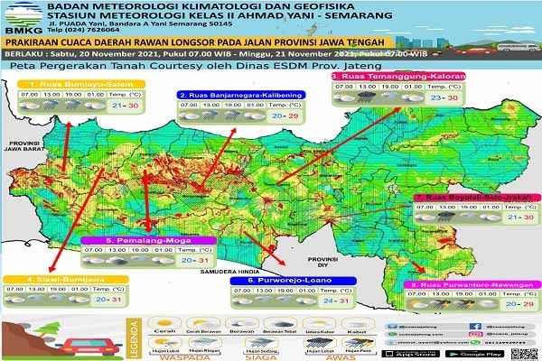 BMKG: Hujan Lebat, Ini Lokasi Rawan Longsor di Jateng