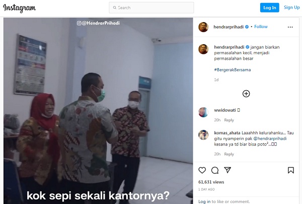 Sidak Wali Kota Semarang ke Kelurahan Viral, Warganet Usul Ini