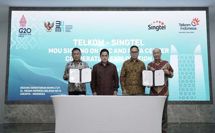 Kembangkan Regional Data Center dan Bisnis Broadband, Telkom Perkuat Kemitraan dengan Singtel