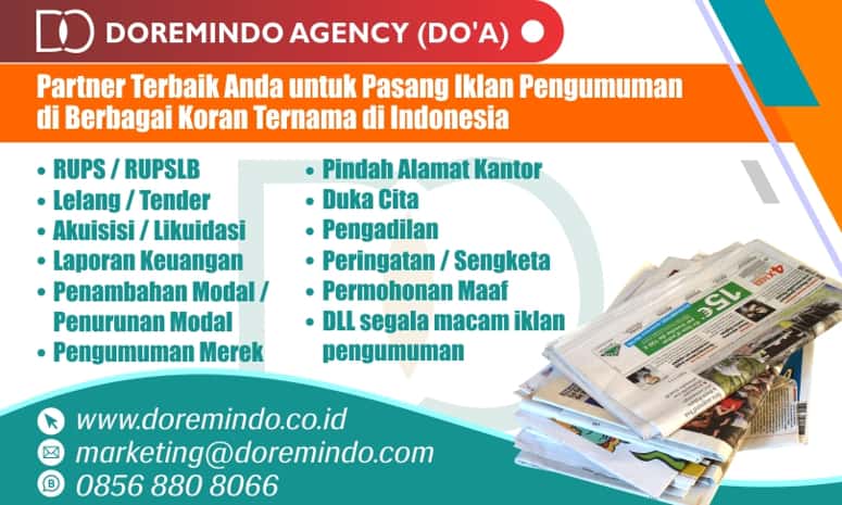 Doremindo, Solusi Terbaik Layanan Pemasangan Iklan Pengumuman di Koran Terkemuka