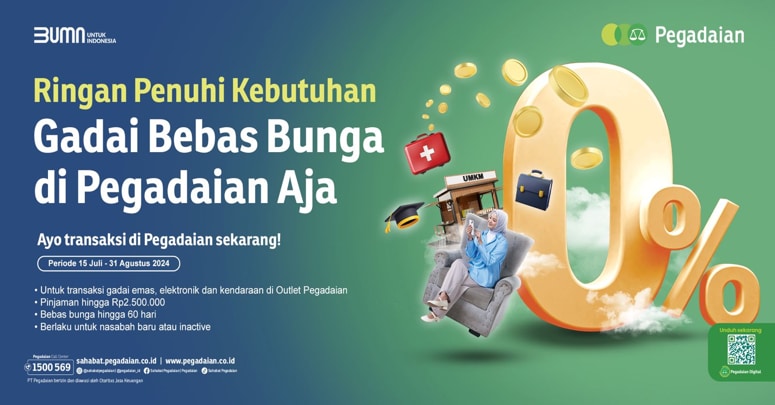 Pegadaian Geber Program Gadai Bebas Bunga, Ini Cara Mengikutinya