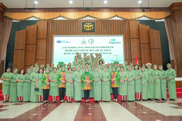 Jalin Kolaborasi, Pegadaian dan Persit KCK PCBS Kopassus Luncurkan Program Bank Sampah