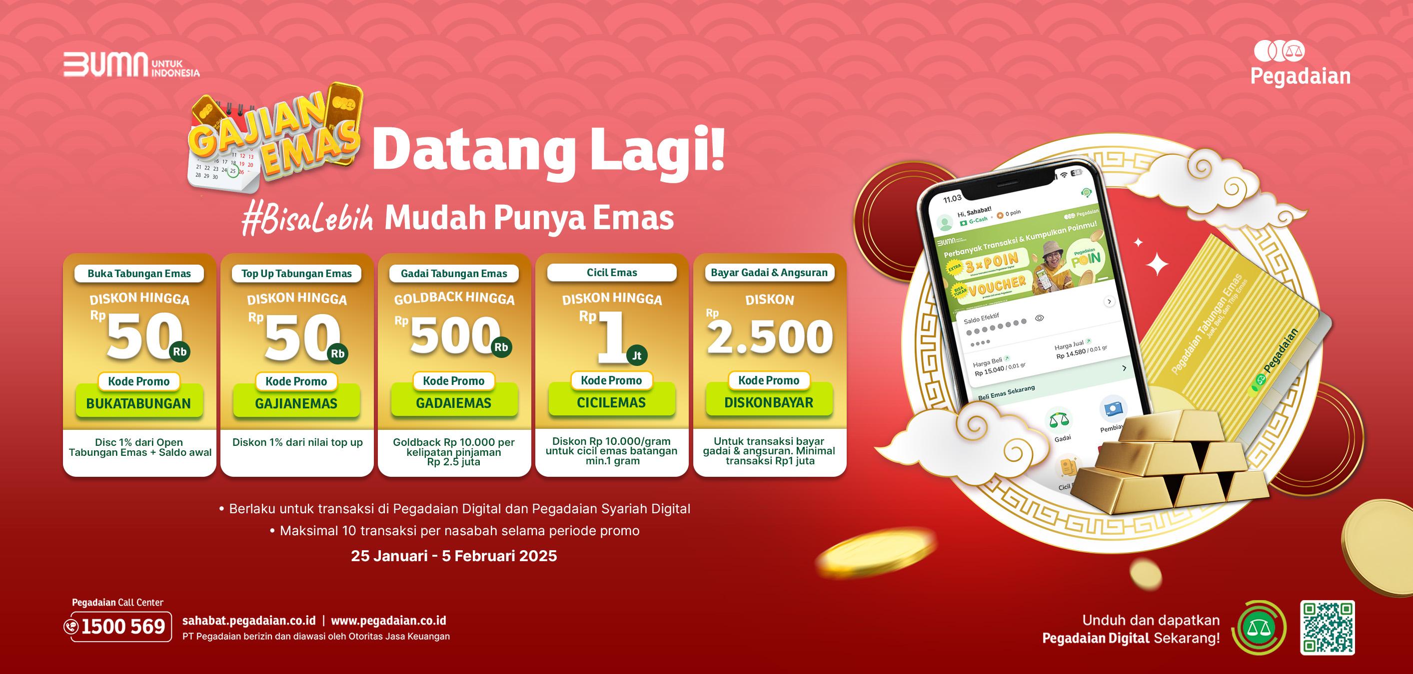 Promo Gajian Emas di Pegadaian, Gadai Emas Bisa Dapat Goldback!