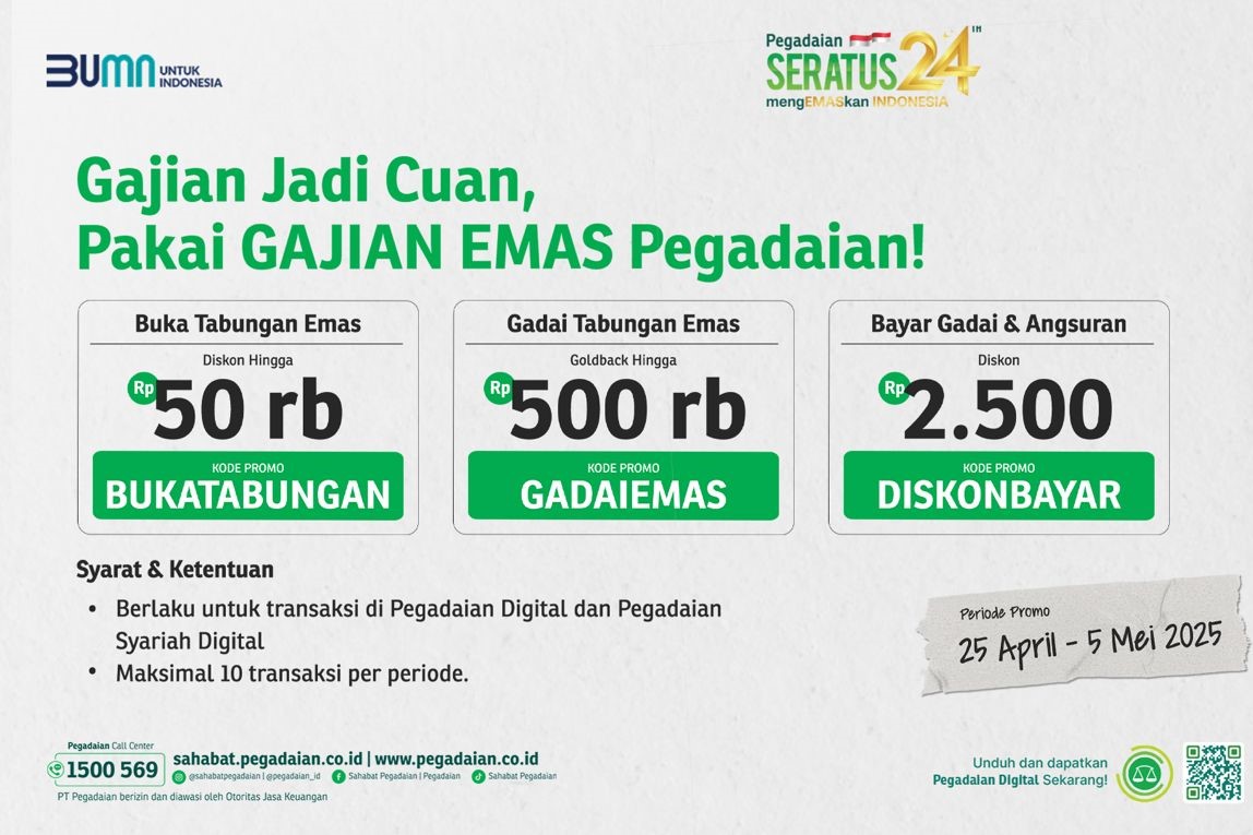 Promo tabungan emas Pegadaian (Istimewa)