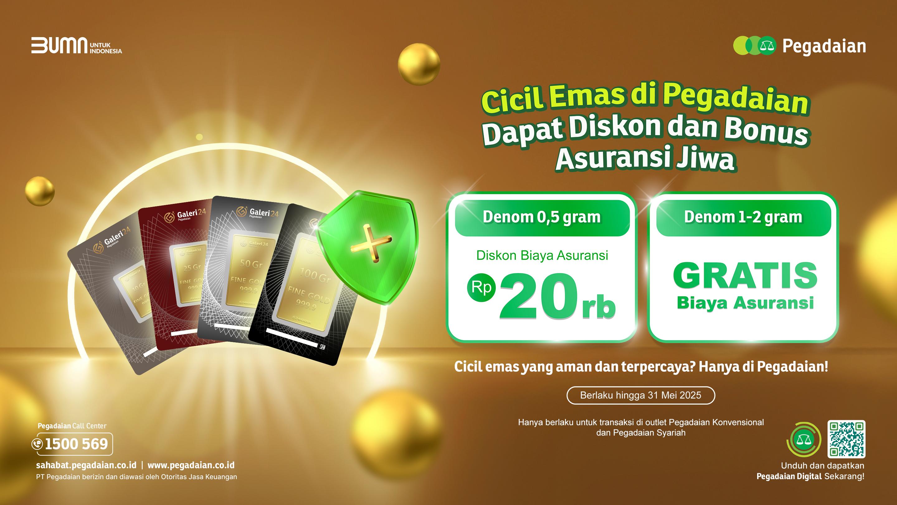 Ayo Cicil Emas di Pegadaian, Bisa Investasi Sekaligus Asuransi Jiwa