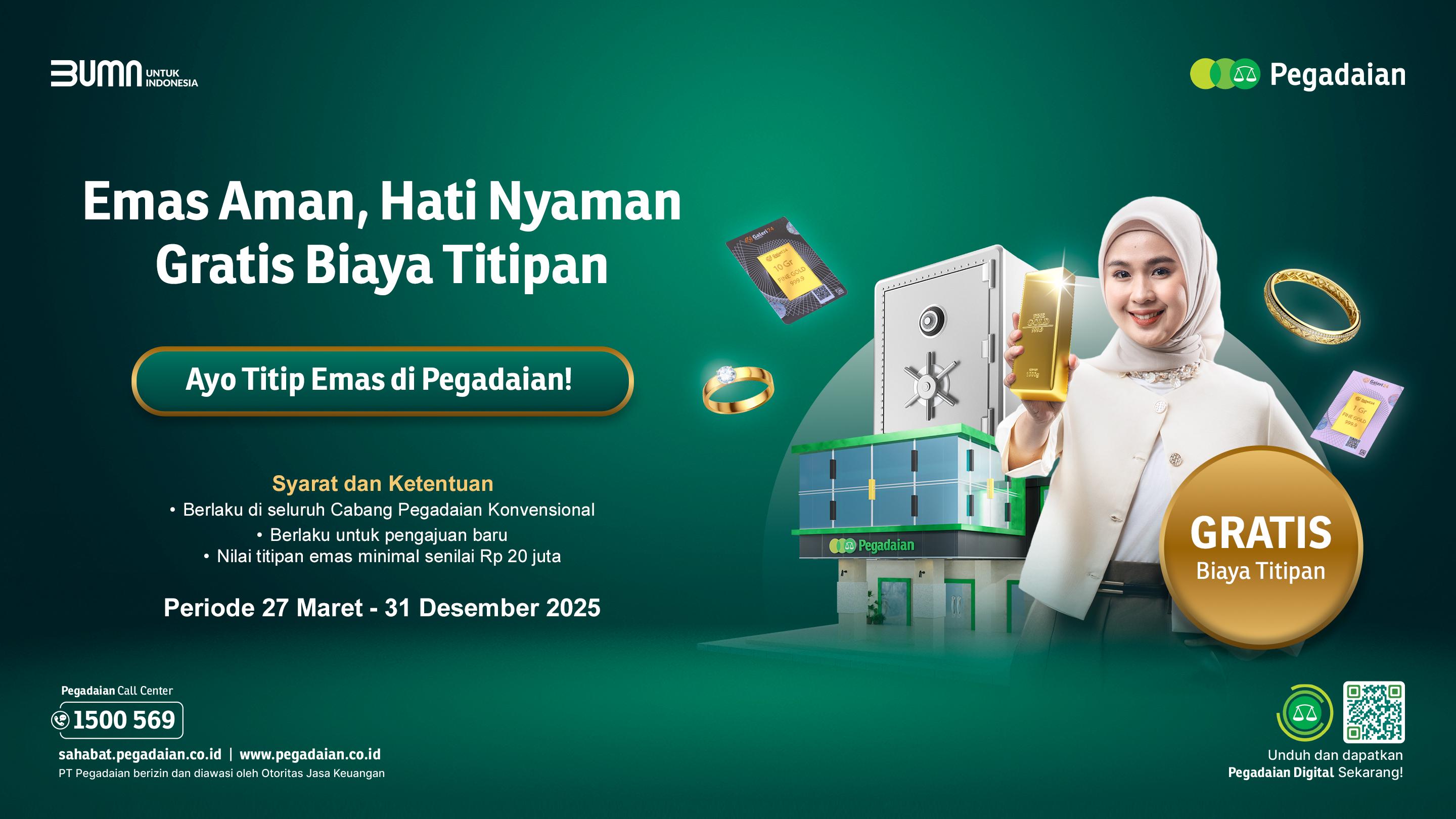 Jangan Sampai Ketinggalan! Ada Promo Gratis Titip Emas di Pegadaian, Catat Syaratnya