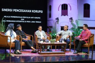 Ketua DPRD Jateng Sumanto (kedua dari kanan) saat menjadi narasumber Dialog Publik Sinergi Pencegahan Korupsi di TVRI Jateng, belum lama ini.(Istimewa)