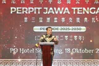 Gubernur Jawa Tengah Ahmad Luthfi menghadiri pelantikan pengurus Perpit Jawa Tengah periode 2025-2030 di PO Hotel, Semarang, Sabtu (18/10/2025) malam. (Istimewa)