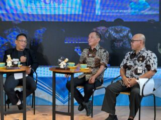 Ketua DPRD Jateng Sumanto (dua dari kanan) saat menjadi narasumber Program Aspirasi Jateng "Upaya Jawa Tengah Wujudkan Ketahanan Pangan" di Studio TATV Solo, belum lama ini.(Istimewa)